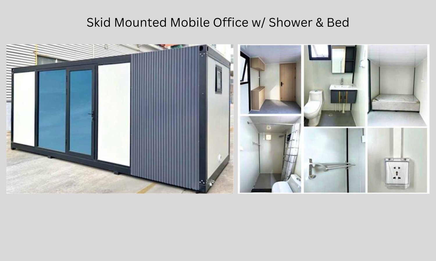 Skid Mounted Mobile Office w Shower & Bed, 20' x 7'